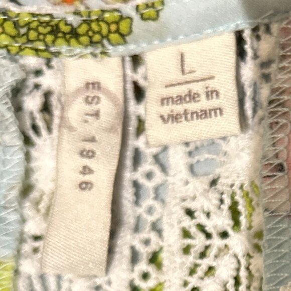 C Est. 1946 SZL Pastel Blue Vintage Inspired kimono Cottage Boho Cover Up Beach - Picture 7 of 9